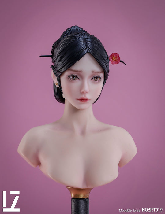 Pre-order 1/6 LZ TOYS Female head sculpt with Bun Adjustable Eyes