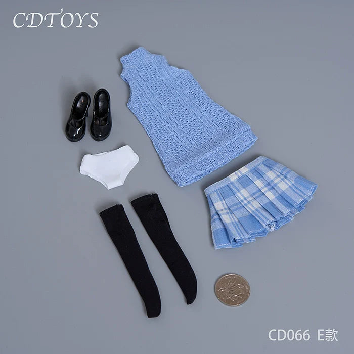 In-stock 1/6 CDTOYS CD066 JK Skirt & Knit Tan Top Clothes Set