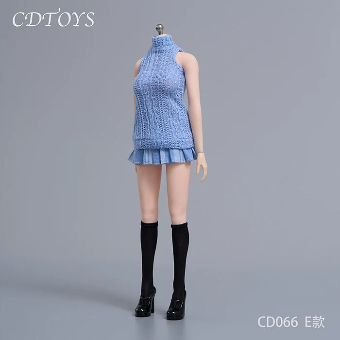 In-stock 1/6 CDTOYS CD066 JK Skirt & Knit Tan Top Clothes Set