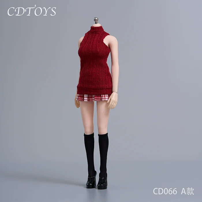 In-stock 1/6 CDTOYS CD066 JK Skirt & Knit Tan Top Clothes Set
