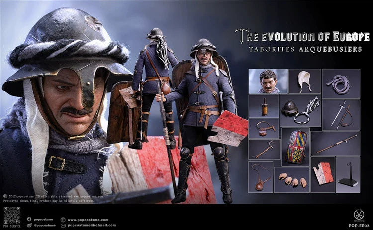 In-stock 1/6 POPTOYS EE03 Taborites Hussite Wars 1420 Arquebusiers