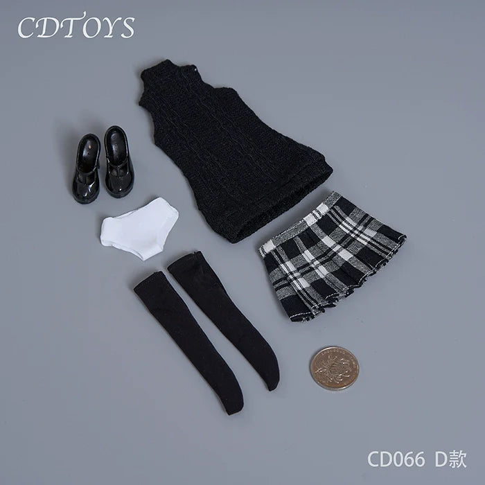 In-stock 1/6 CDTOYS CD066 JK Skirt & Knit Tan Top Clothes Set