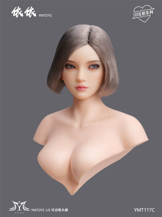 Pre-order 1/6 YMTOYS YMT117 Yi Yi Female Head Sculpt W/ Adjustable Eyes H#Pale