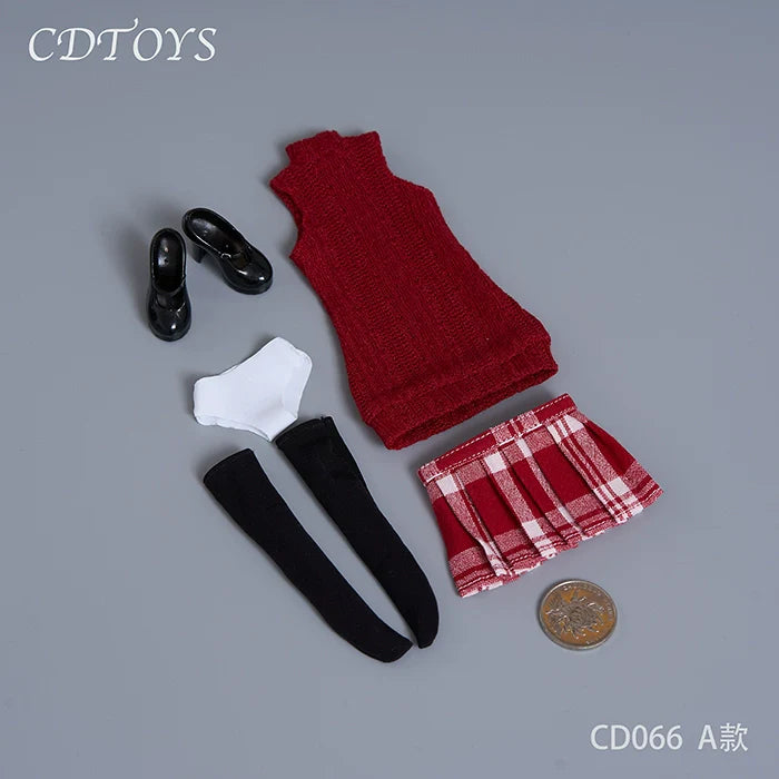 In-stock 1/6 CDTOYS CD066 JK Skirt & Knit Tan Top Clothes Set