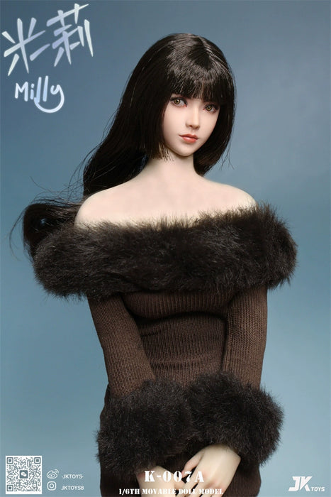In-stock 1/6 JKTOYS Milly Female Head Sculpt w/ Adjustable Eyes