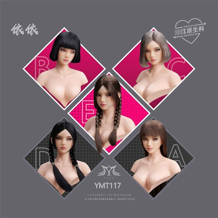 Pre-order 1/6 YMTOYS YMT117 Yi Yi Female Head Sculpt W/ Adjustable Eyes H#Pale