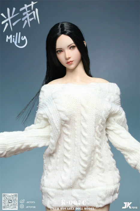 In-stock 1/6 JKTOYS Milly Female Head Sculpt w/ Adjustable Eyes