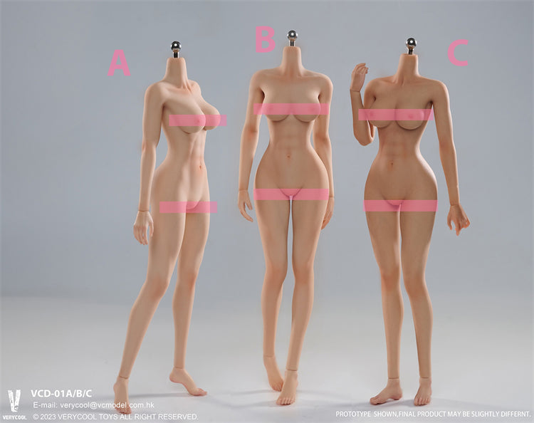 In-stock 1/6 Verycool VCD02 Seamless Female Body Mid Bust (Undetachable Feet)