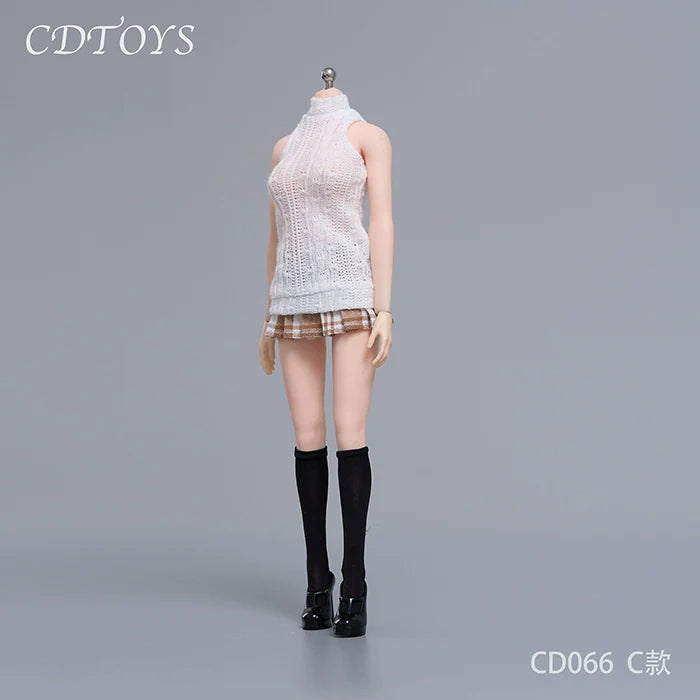 In-stock 1/6 CDTOYS CD066 JK Skirt & Knit Tan Top Clothes Set