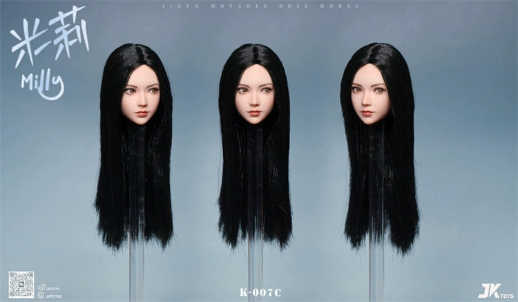 In-stock 1/6 JKTOYS Milly Female Head Sculpt w/ Adjustable Eyes