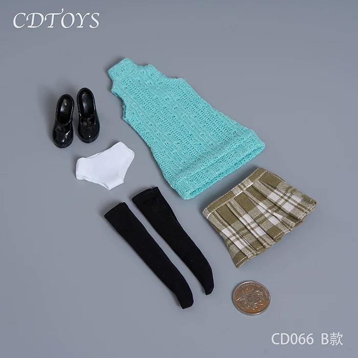 In-stock 1/6 CDTOYS CD066 JK Skirt & Knit Tan Top Clothes Set
