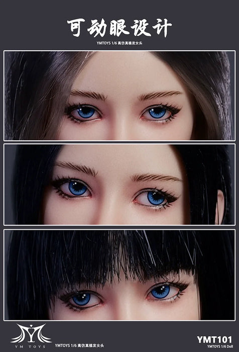 In-stock 1/6 YMTOYS YMT101 Liu Female Head Sculpt H#pale