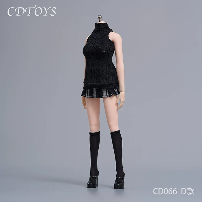 In-stock 1/6 CDTOYS CD066 JK Skirt & Knit Tan Top Clothes Set