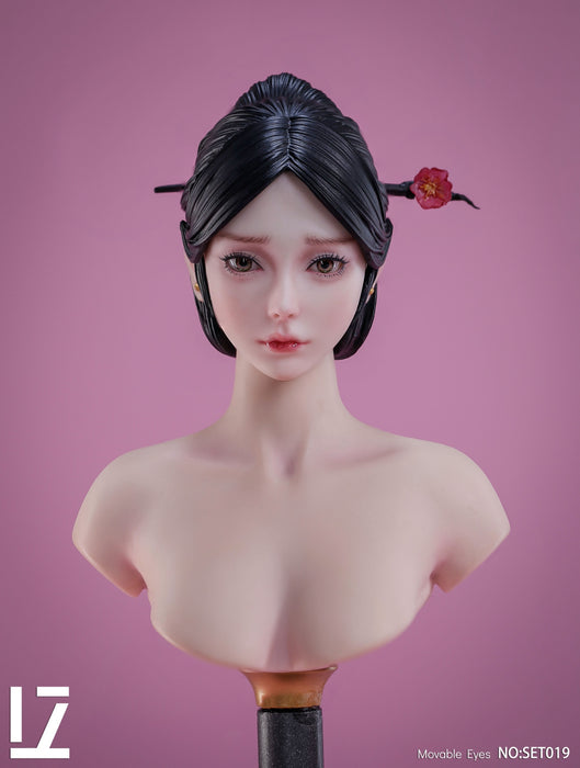 Pre-order 1/6 LZ TOYS Female head sculpt with Bun Adjustable Eyes