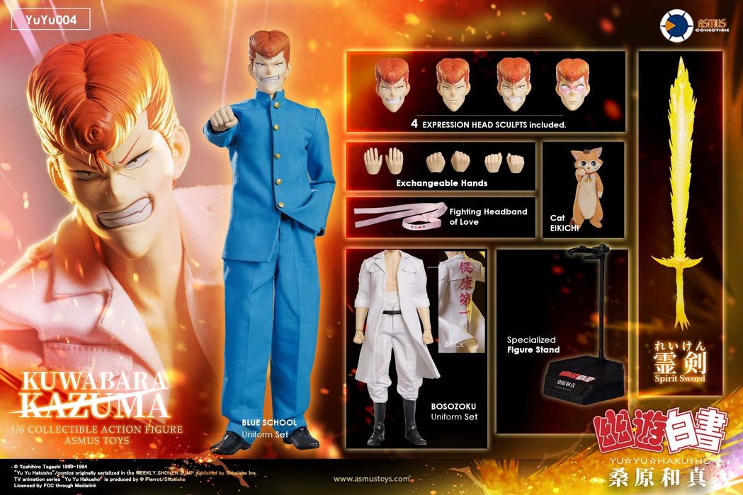In-stock 1/6 ASMUS TOYS YUYU004A Yu Yu Hakusho Kazuma Kuwabara Figure