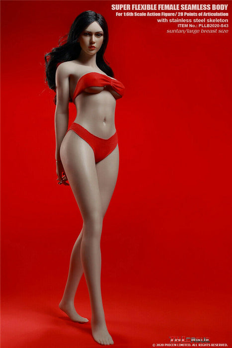 In-stock 1/6 TBLeague European Female Seamless Figure Undetachable Feet S42 S43 (w/head) (Censored)
