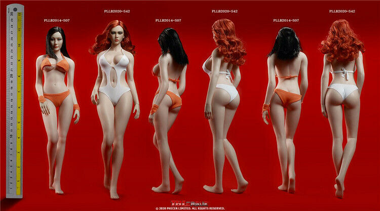 In-stock 1/6 TBLeague European Female Seamless Figure Undetachable Feet S42 S43 (w/head) (Censored)