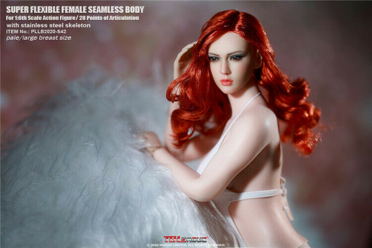 In-stock 1/6 TBLeague European Female Seamless Figure Undetachable Feet S42 S43 (w/head)