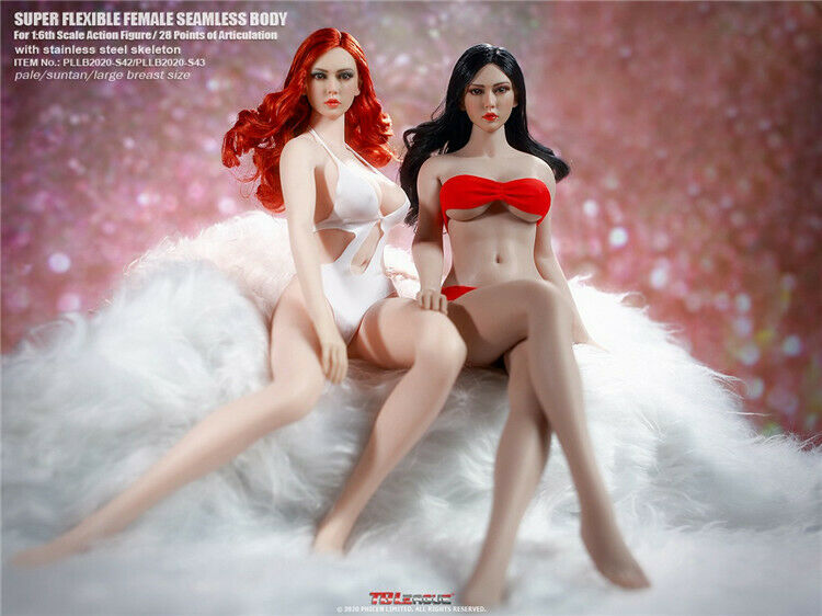 In-stock 1/6 TBLeague European Female Seamless Figure Undetachable Feet S42 S43 (w/head)