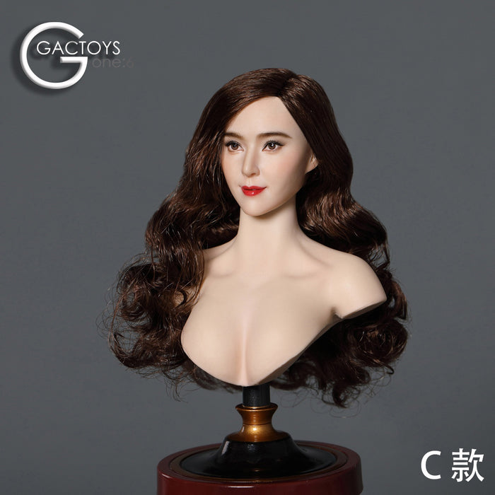 In-stock 1/6 GACTOYS GC041 Asian Female Head Sculpt H#Suntan