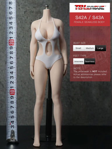 In-stock 1/6 TBLeague European Female Seamless Body Undetachable Feet S42A S43A (Censored)