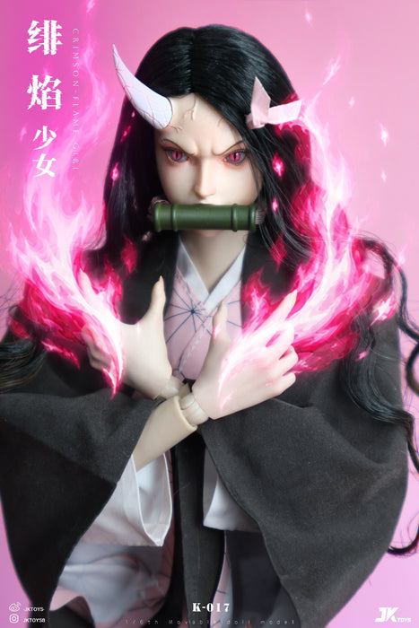 Pre-order 1/6 JKTOYS K-017 Crimson flame Girl Nezuko Cosplay Version Action Figure