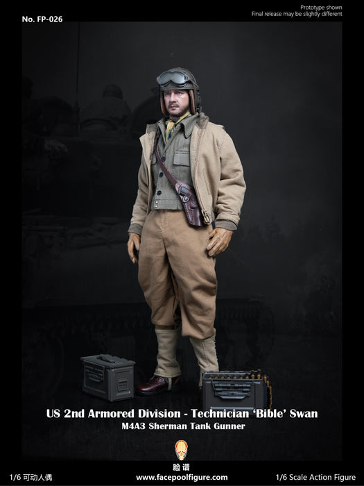 Pre-order 1/6 Facepool FP026 US 2nd Armored Division - Technician 'Bible' Swan M4A3 Sherman Tank Gunner