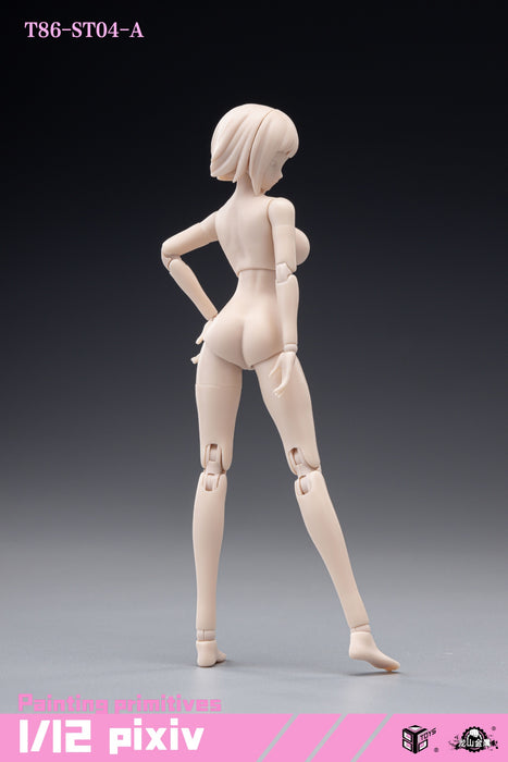 In-stock 1/12 86TOYS X Longshan T86-ST01234A Semi-Seamless Pale Female Body