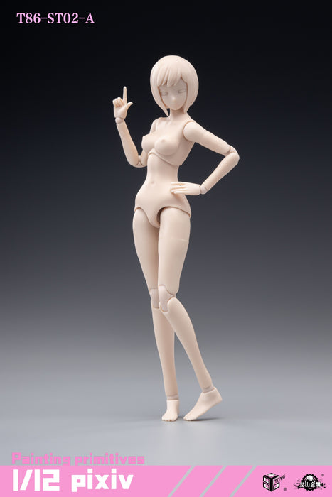 In-stock 1/12 86TOYS X Longshan T86-ST01234A Semi-Seamless Pale Female Body