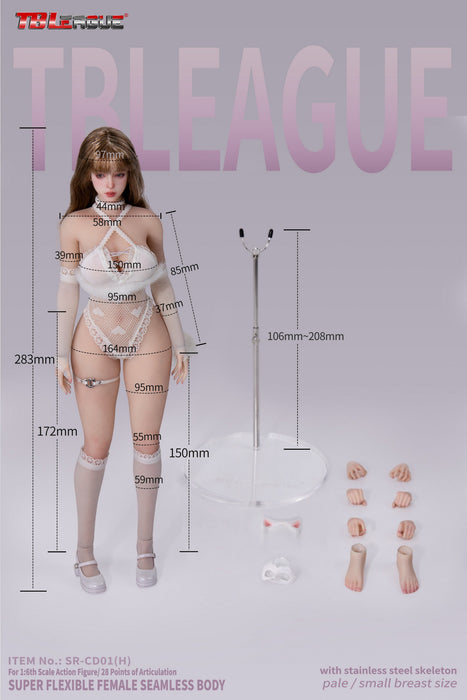 Pre-order 1/6 TBLeague SR-CD01H Female Small Bust Pale Body With Head Action Figure
