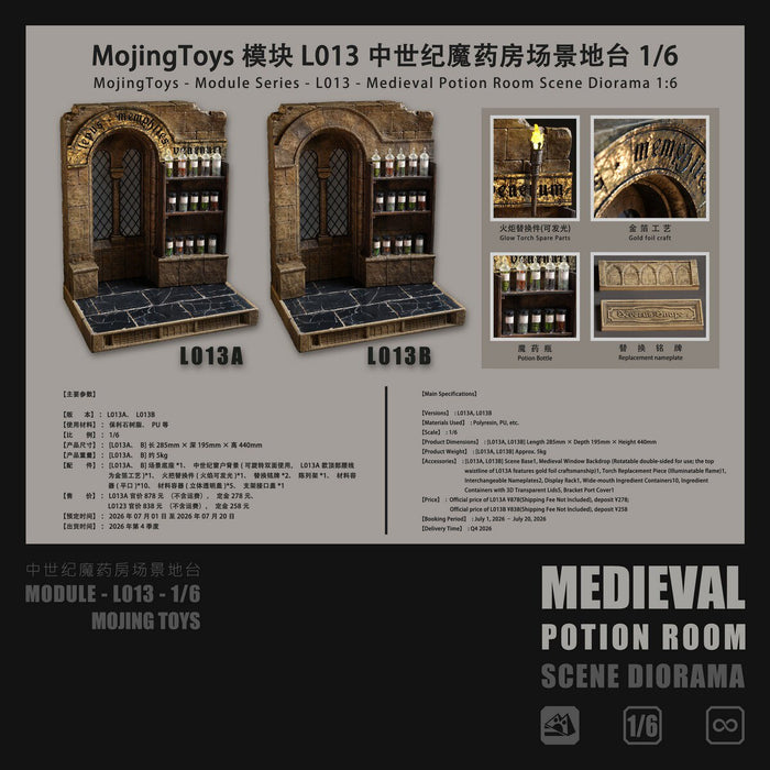 Pre-order 1/6 mOjingToys L013B Medieval Potion Room Scene Diorama