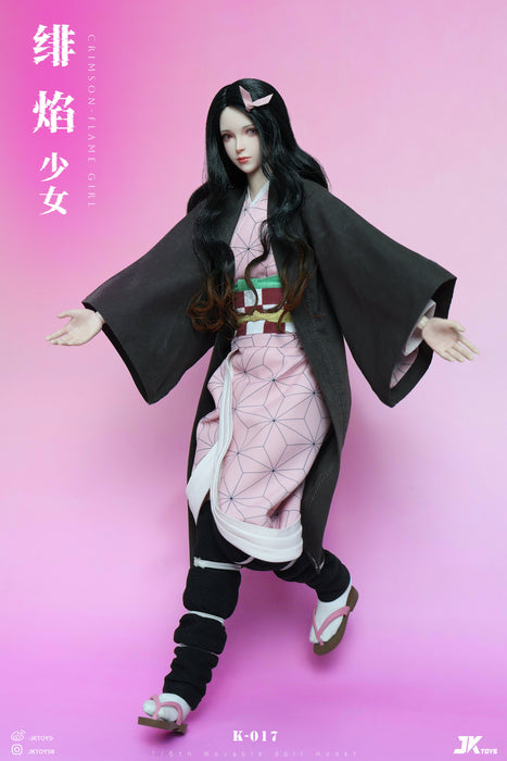 Pre-order 1/6 JKTOYS K-017 Crimson flame Girl Nezuko Cosplay Version Action Figure
