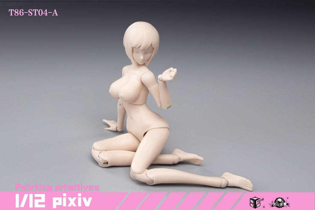 In-stock 1/12 86TOYS X Longshan T86-ST01234A Semi-Seamless Pale Female Body