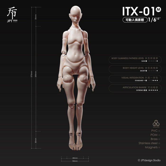 Pre-order 1/6 JPT ITX-01M Boobless female body