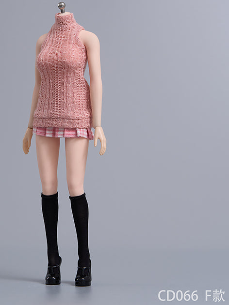 In-stock 1/6 CDTOYS CD066 JK Skirt & Knit Tan Top Clothes Set