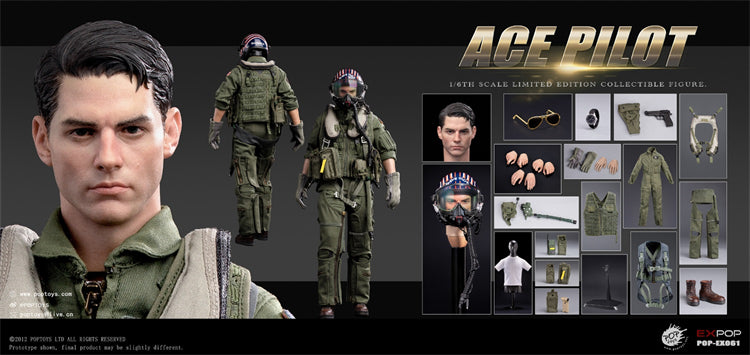 Pre-order 1/6 POP TOYS EX061 ACE Pilot Action Figure (Flying Suit Version)