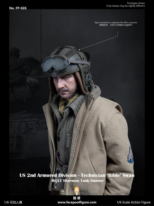 Pre-order 1/6 Facepool FP026 US 2nd Armored Division - Technician 'Bible' Swan M4A3 Sherman Tank Gunner