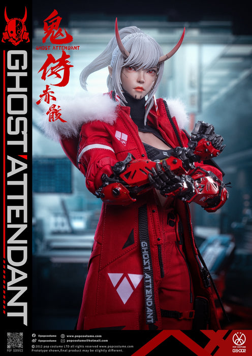 Pre-order 1/6 POP TOYS GS-002 Ghost Attendant Red Remains Action Figure