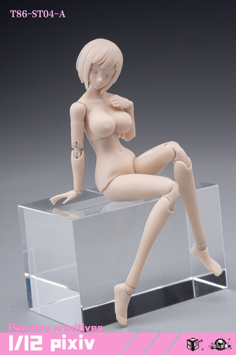 In-stock 1/12 86TOYS X Longshan T86-ST01234A Semi-Seamless Pale Female Body