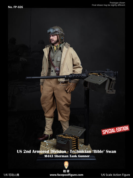 Pre-order 1/6 Facepool FP026 US 2nd Armored Division - Technician 'Bible' Swan M4A3 Sherman Tank Gunner