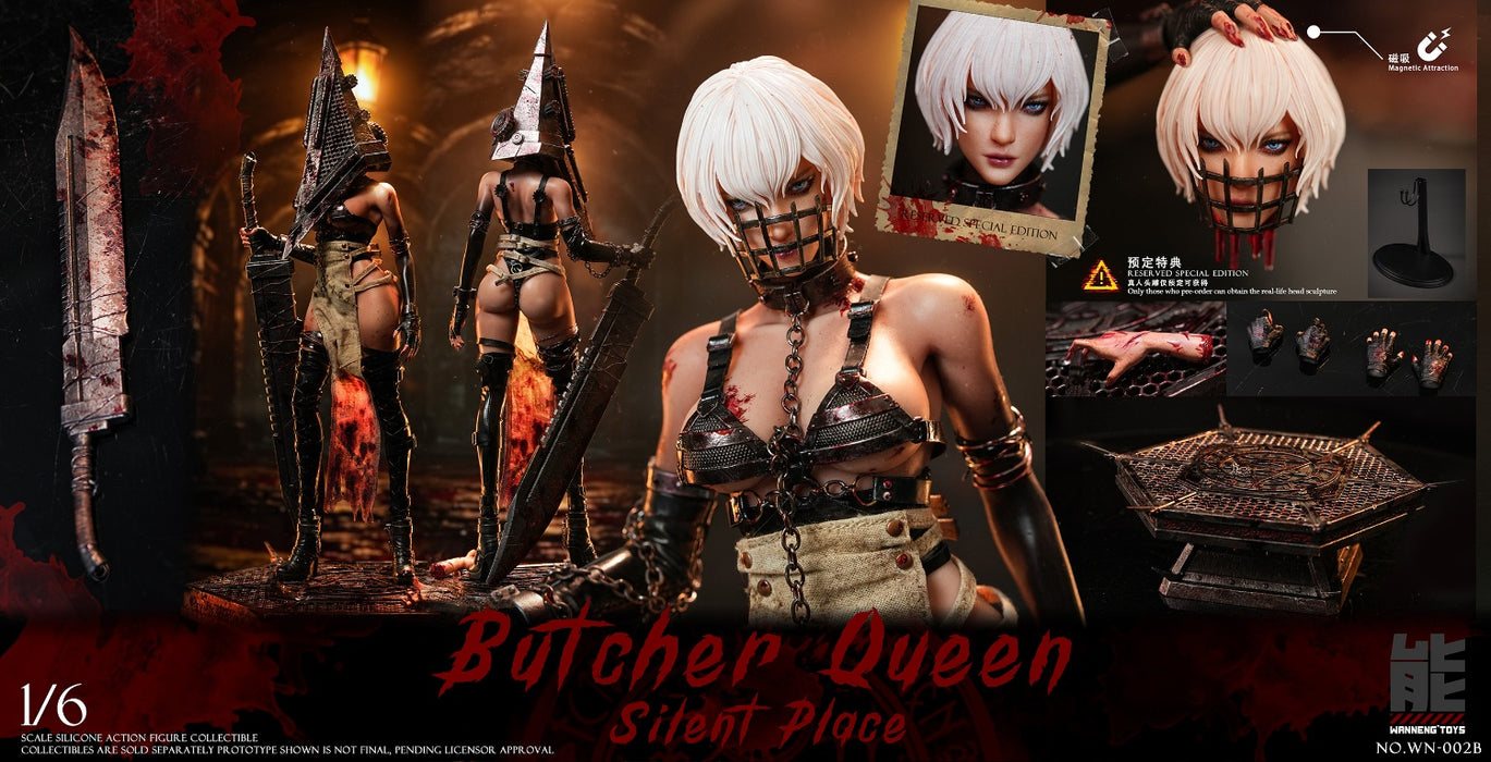 Pre-order 1/6 Wanneng Toys WN-002 A Quiet Place Butcher Queen Silicone Action Figure