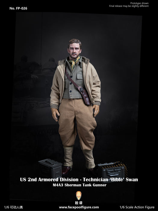 Pre-order 1/6 Facepool FP026 US 2nd Armored Division - Technician 'Bible' Swan M4A3 Sherman Tank Gunner