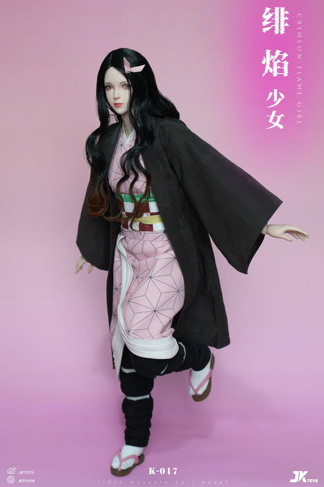 Pre-order 1/6 JKTOYS K-017 Crimson flame Girl Nezuko Cosplay Version Action Figure