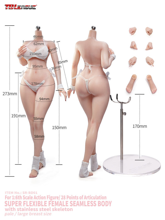 Pre-order 1/6 TBLeague SR-BD01 & SR-BD02 Body-Narrow Shoulders Curvy Hips Expressive Eyes without head sculpt version