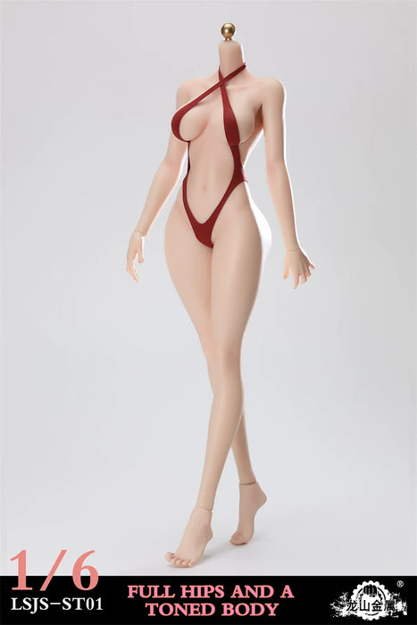Pre-order 1/6 Longshan LSJS-TS01 Peach-Shaped Full-Hips Platinum Silicone Steel-Bodied Female Body