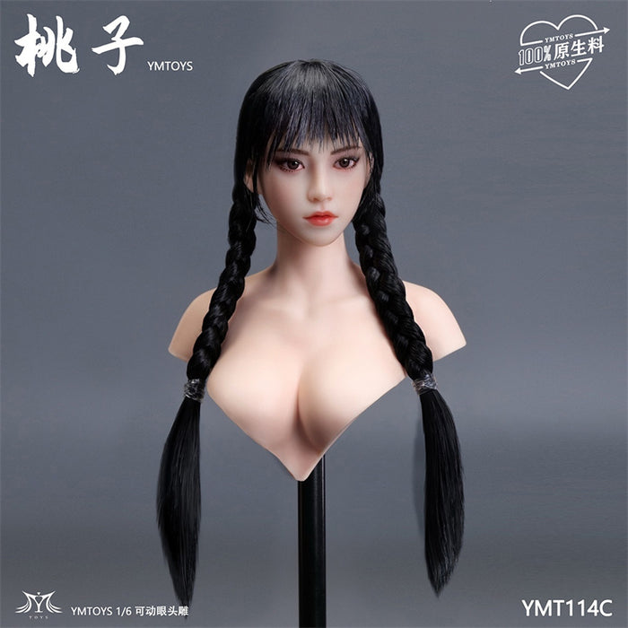 Pre-order 1/6 YMTOYS YMT114 Taozi Female Head Sculpt w/ Adjustable Eyes