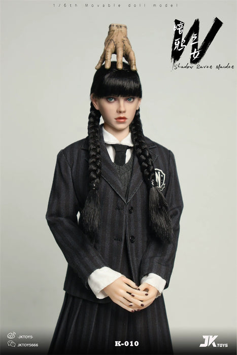 Pre-order 1/6 JKTOYS K-010 Shadow Raven Maiden Wednesday Cosplay Figure