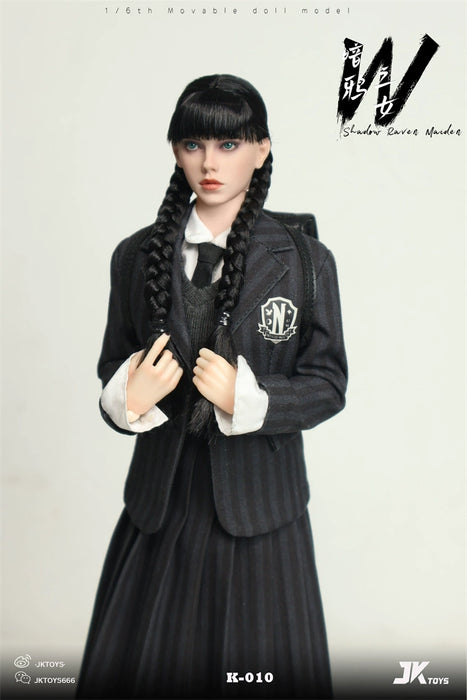 Pre-order 1/6 JKTOYS K-010 Shadow Raven Maiden Wednesday Cosplay Figure