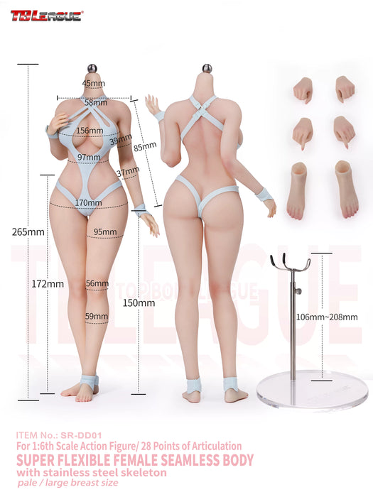 Pre-order 1/6 TBLeague SR-DD01 & SR-DD02 Super Flexible Female Seamless Body Without Head