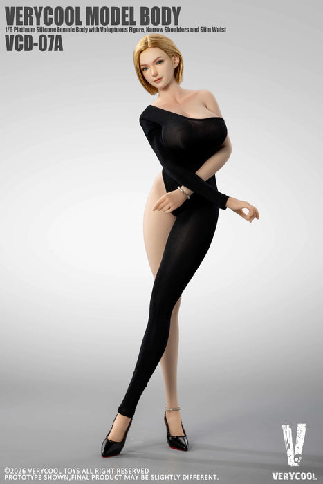 Pre-order 1/6 Verycool VCD-07 Platinum Silicone Female Body with Voluptuous Figure Narrow Shoulders Slim Waist and Removable feet (ABCDE)